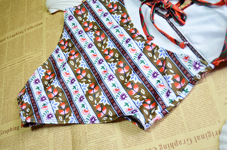 Printed women's one-piece swimsuit