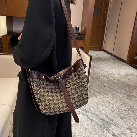 Retro Bag Fashion Houndstooth