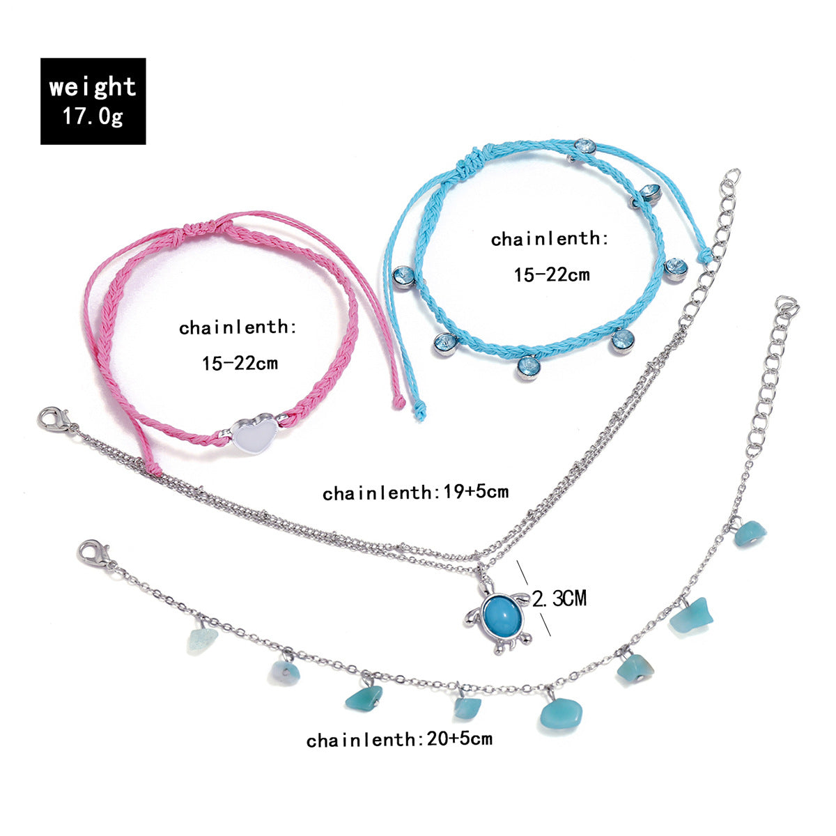 Woven Blue Love Foot Rope Natural Gravel