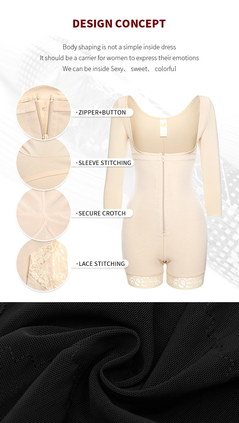 Long Sleeve Adjustable Sling Button Zipper
