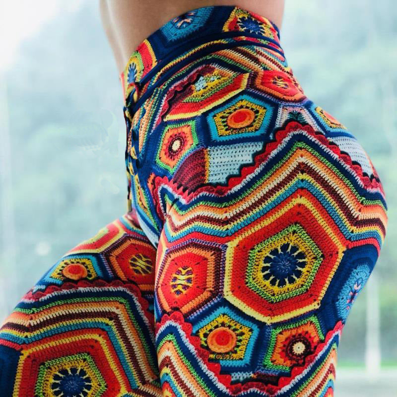 jacquard high waist yoga pants