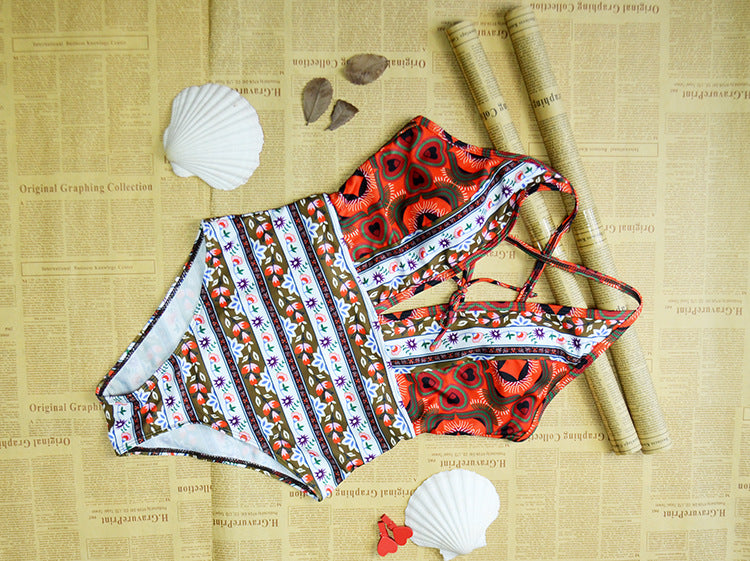 Printed women's one-piece swimsuit