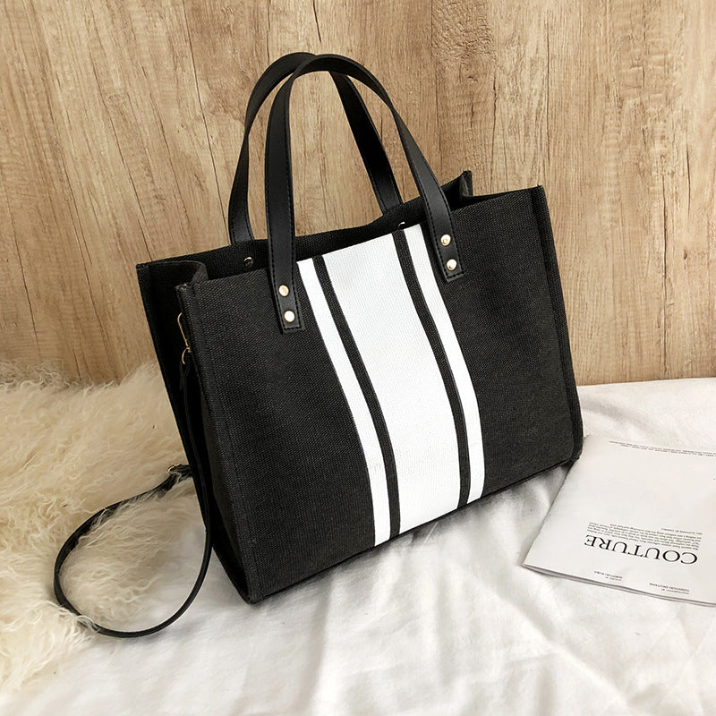 Professional Business Commuting Stripes Handbag