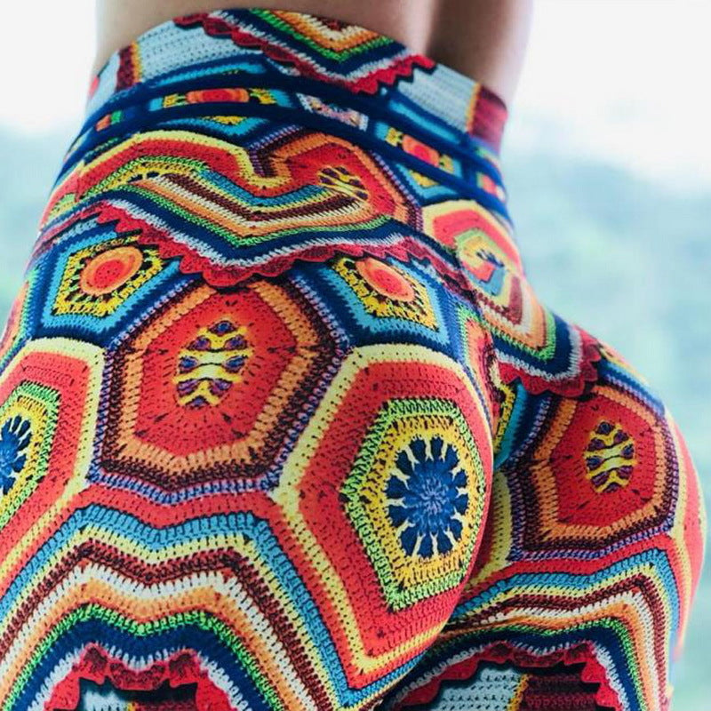 jacquard high waist yoga pants