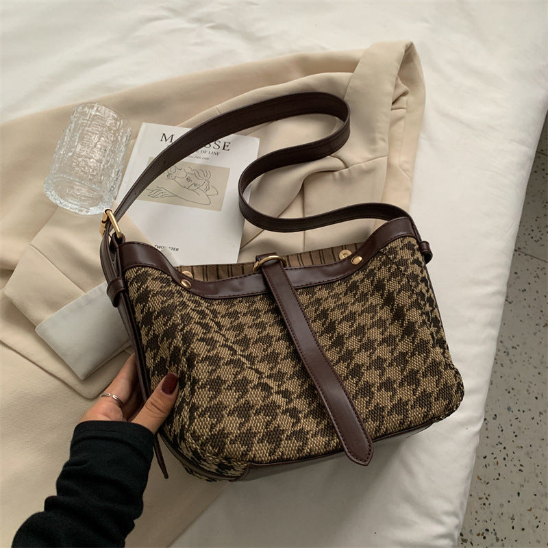 Retro Bag Fashion Houndstooth