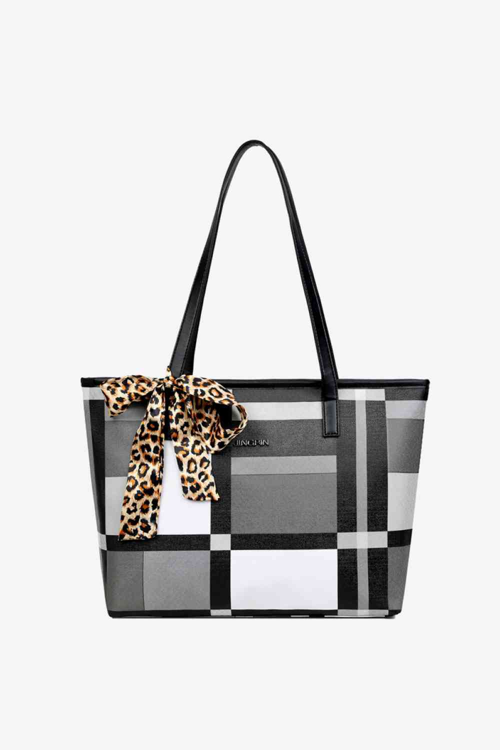 Adored Color Block Tie Detail PU Leather Tote Bag Luvéillé