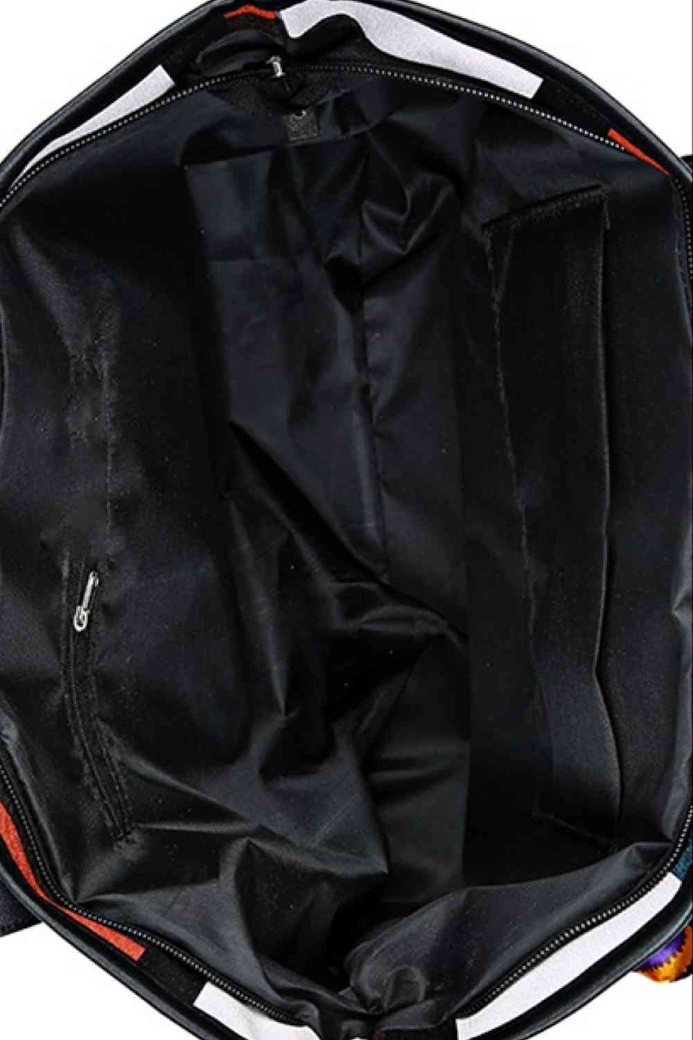 Adored Color Block Tie Detail PU Leather Tote Bag Luvéillé