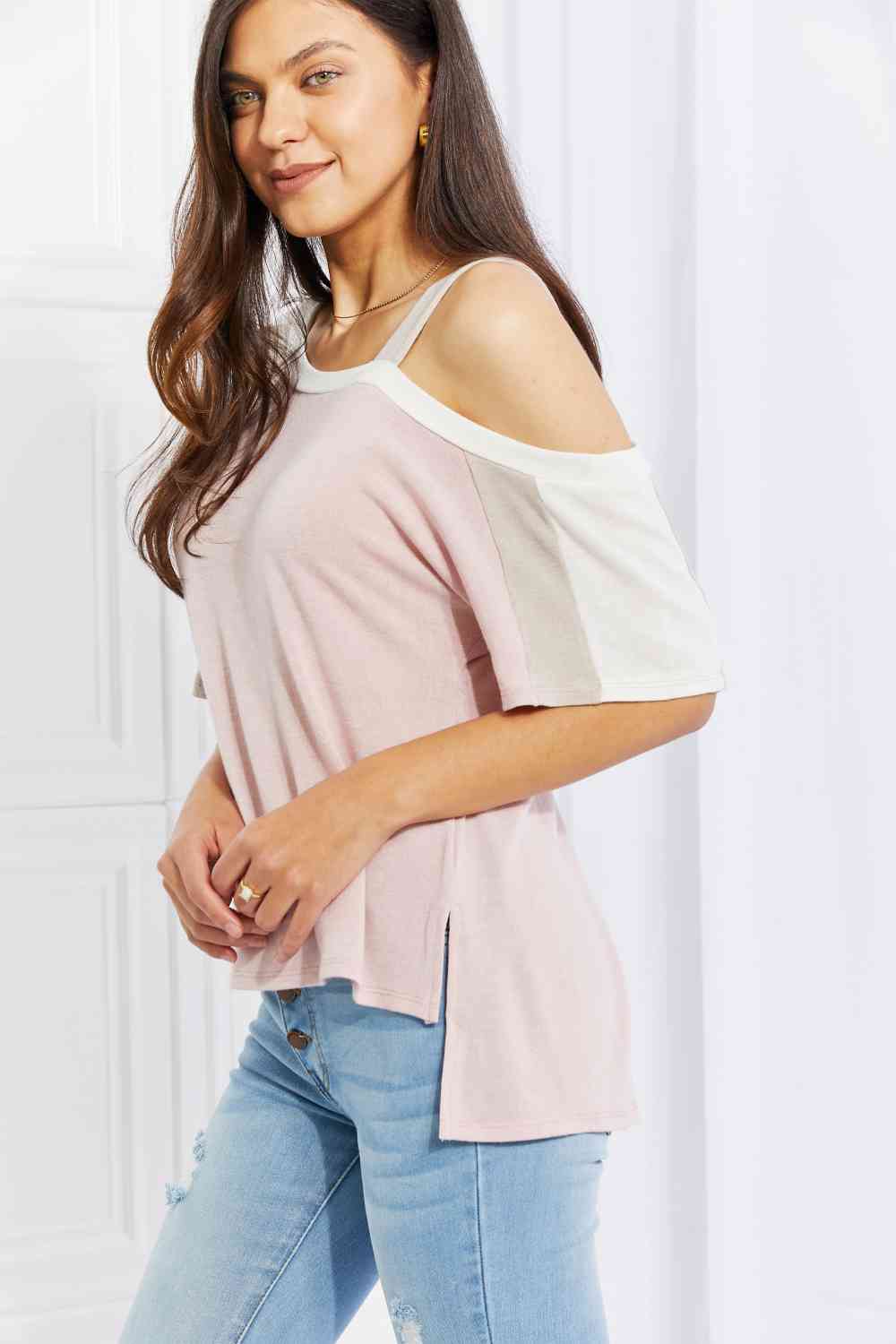 Andree by Unit Full Size Something Simple Cold Shoulder Tee Luvéillé