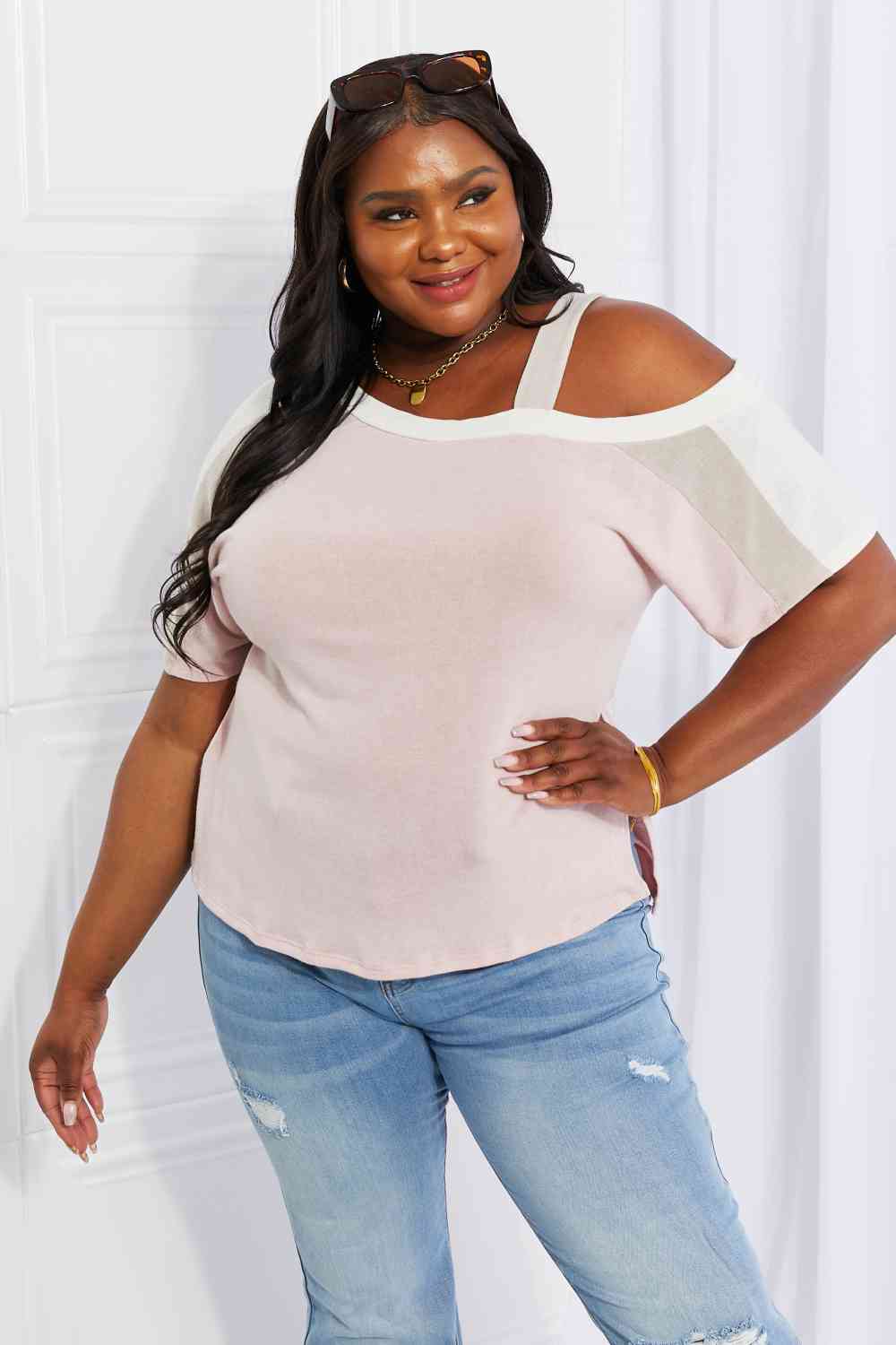 Andree by Unit Full Size Something Simple Cold Shoulder Tee Luvéillé