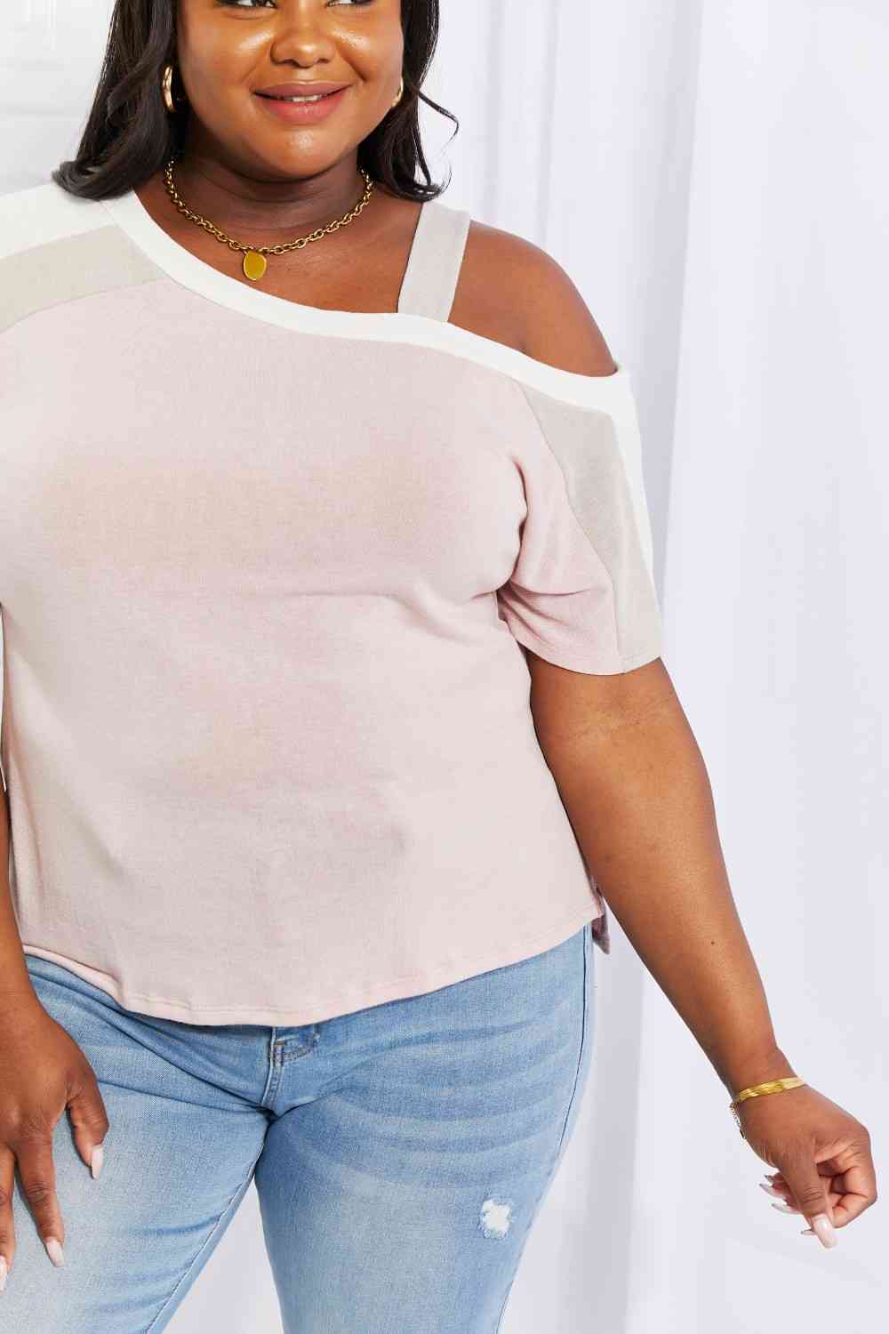 Andree by Unit Full Size Something Simple Cold Shoulder Tee Luvéillé