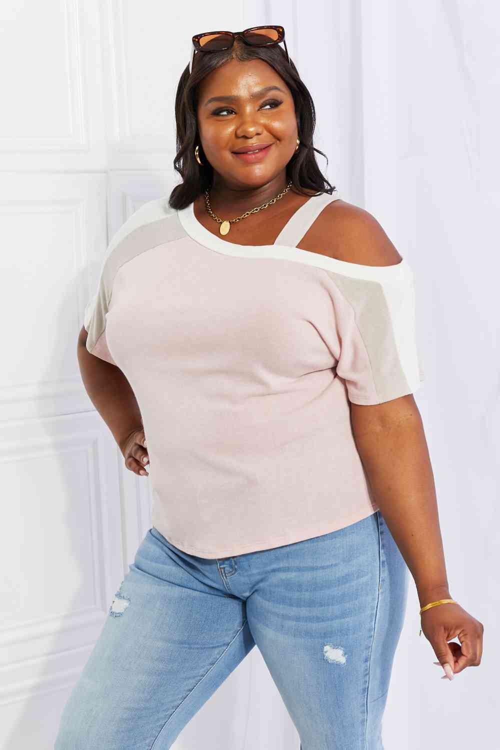 Andree by Unit Full Size Something Simple Cold Shoulder Tee Luvéillé
