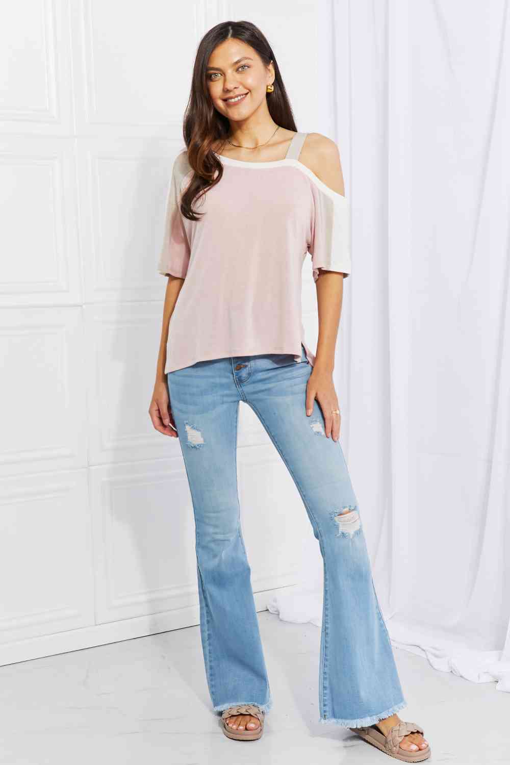 Andree by Unit Full Size Something Simple Cold Shoulder Tee Luvéillé