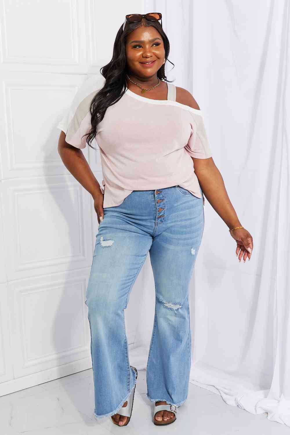 Andree by Unit Full Size Something Simple Cold Shoulder Tee Luvéillé
