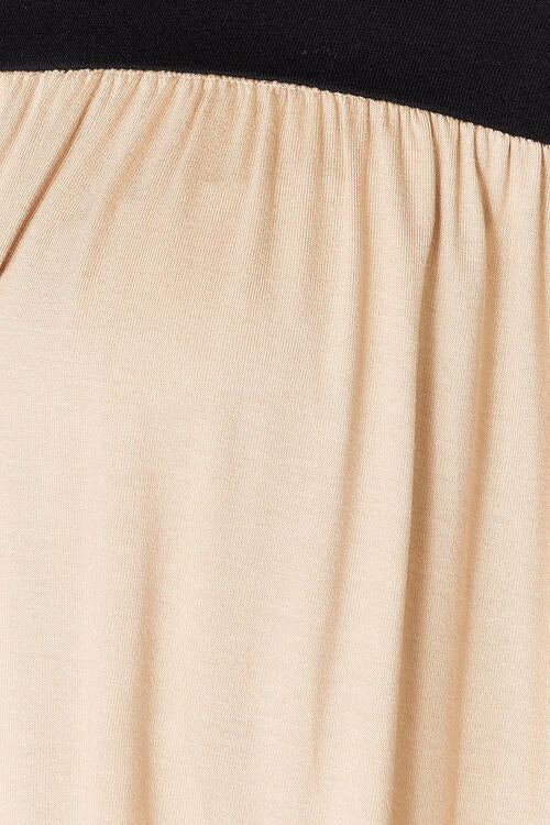 BOMBOM Contrast Long Sleeve Ruched Blouse Luvéillé