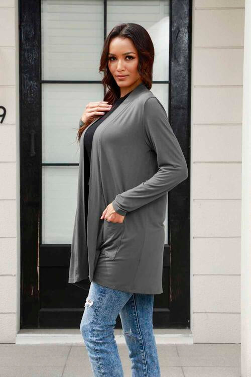 Basic Bae Full Size Open Front Long Sleeve Cardigan Luvéillé