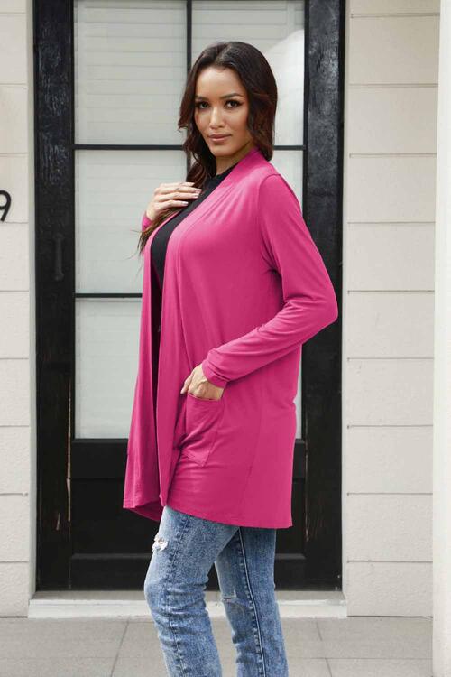 Basic Bae Full Size Open Front Long Sleeve Cardigan Luvéillé