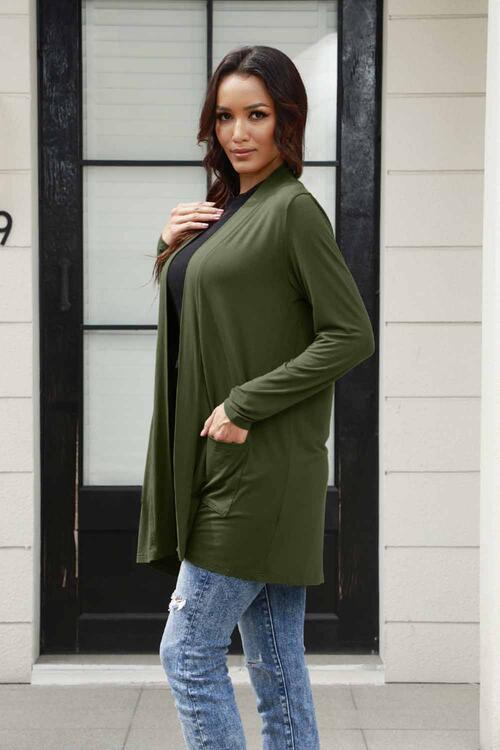 Basic Bae Full Size Open Front Long Sleeve Cardigan Luvéillé