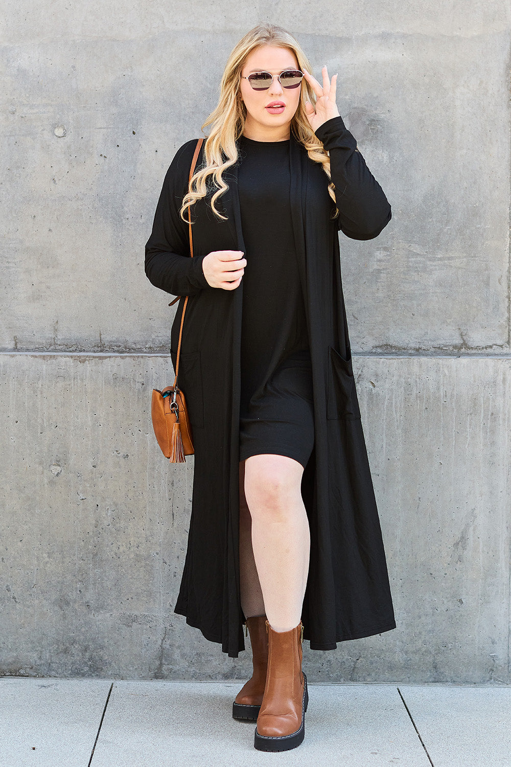 Basic Bae Full Size Open Front Long Sleeve Cover Up Luvéillé