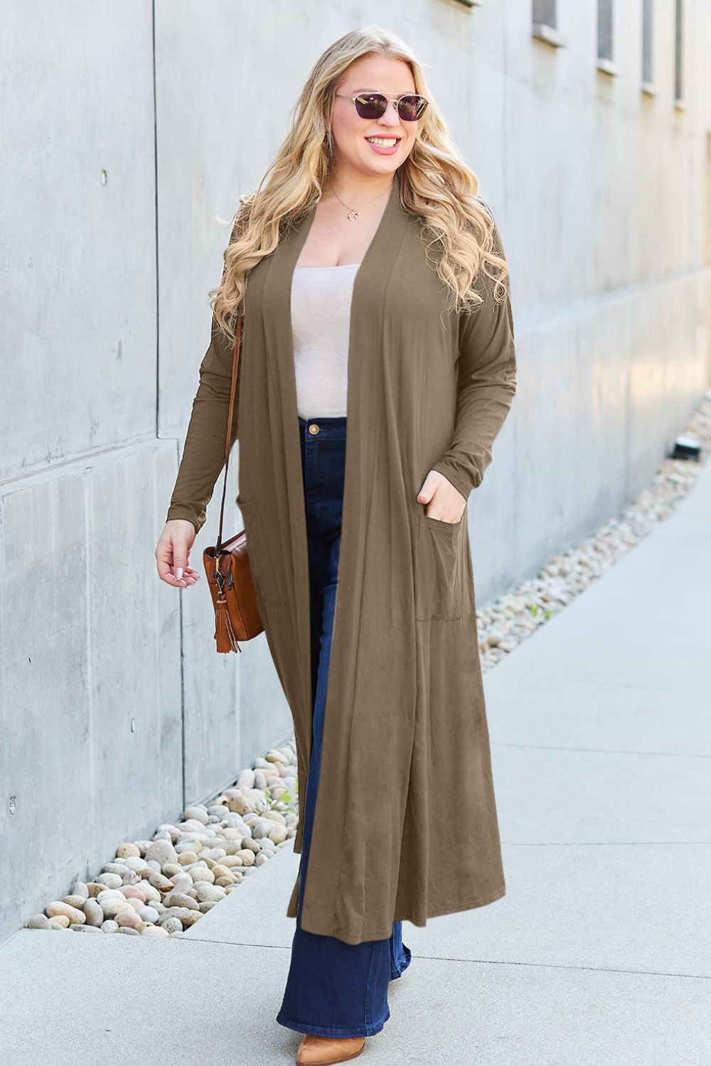 Basic Bae Full Size Open Front Long Sleeve Cover Up Luvéillé