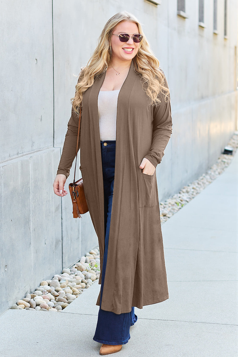 Basic Bae Full Size Open Front Long Sleeve Cover Up Luvéillé