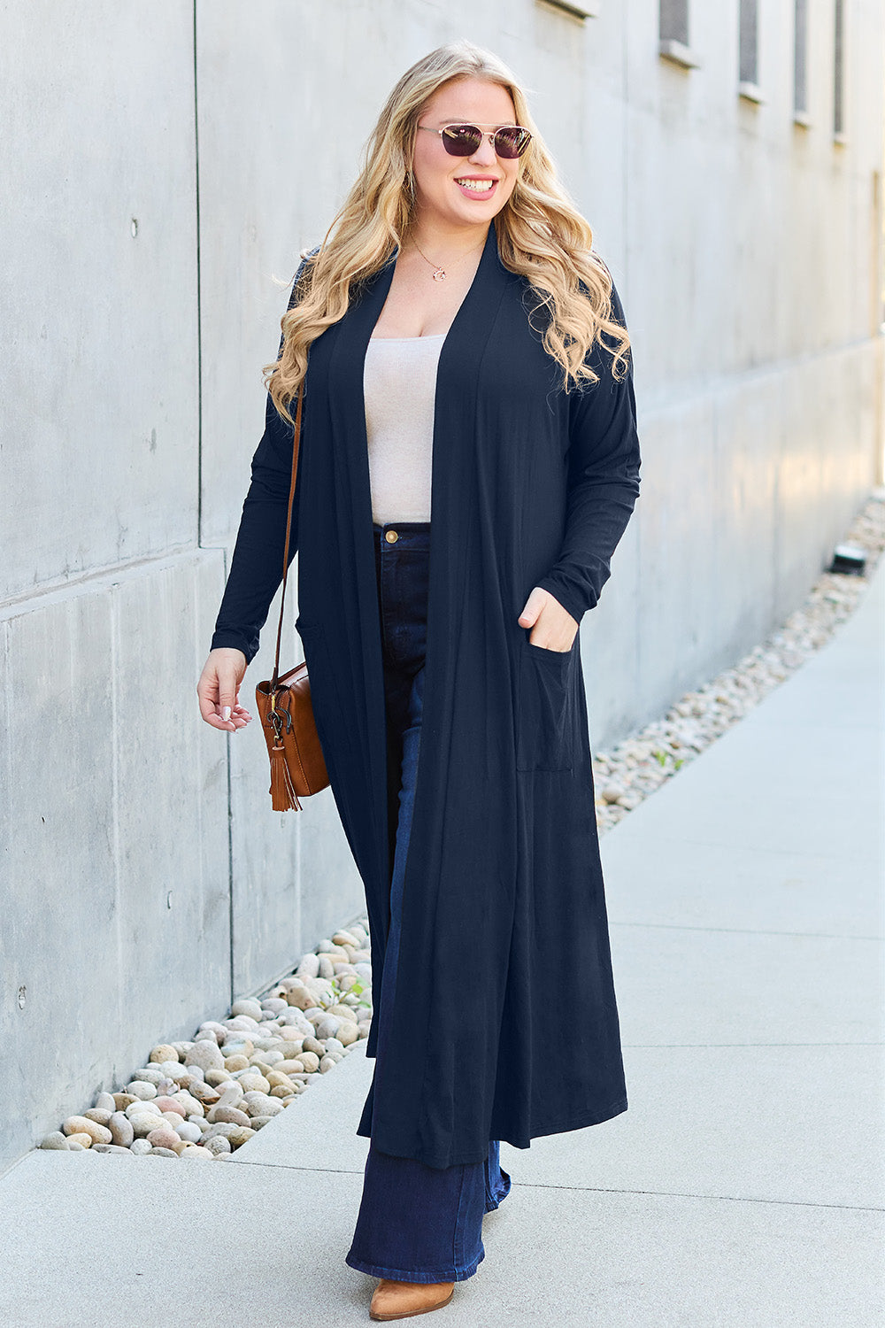 Basic Bae Full Size Open Front Long Sleeve Cover Up Luvéillé