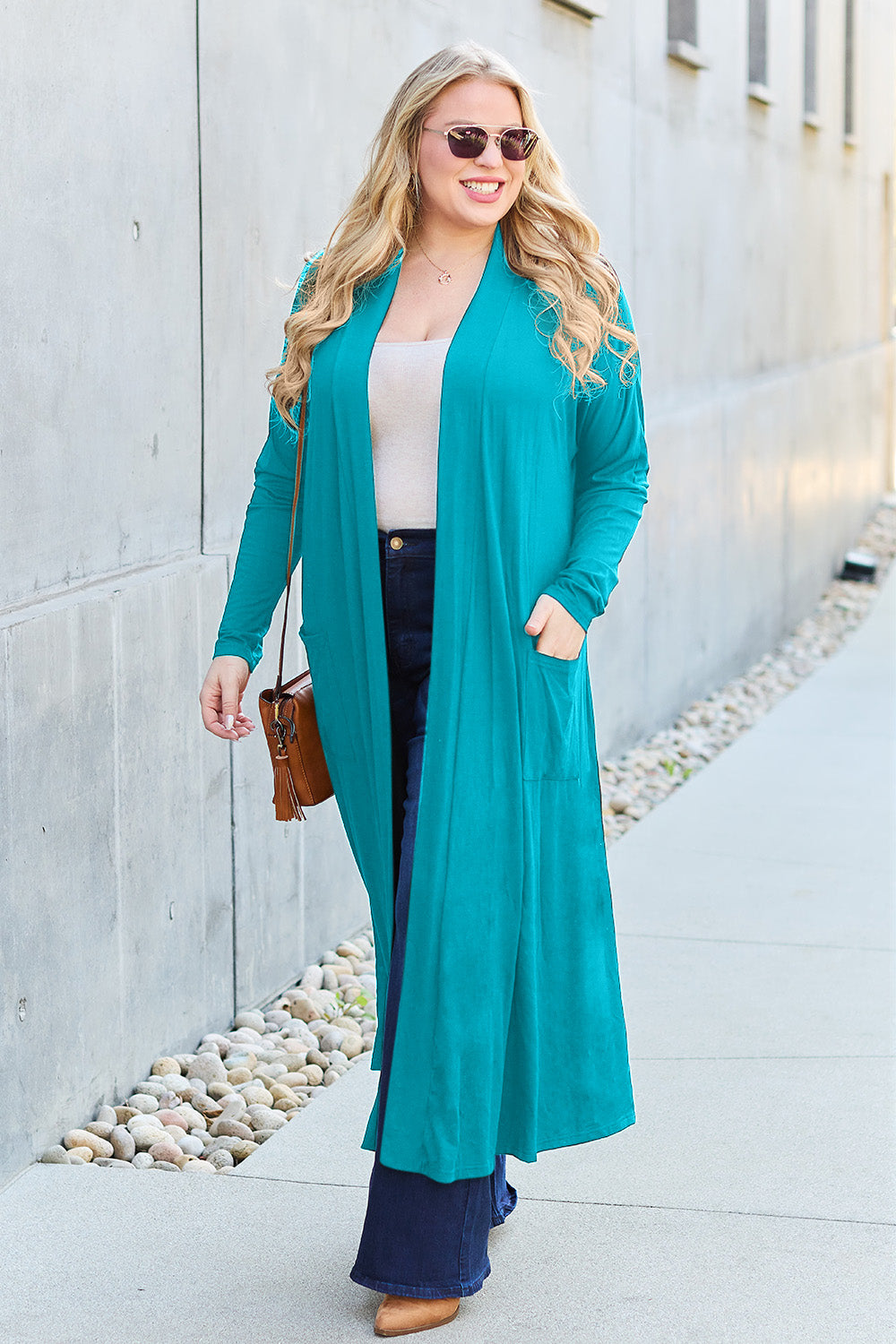 Basic Bae Full Size Open Front Long Sleeve Cover Up Luvéillé