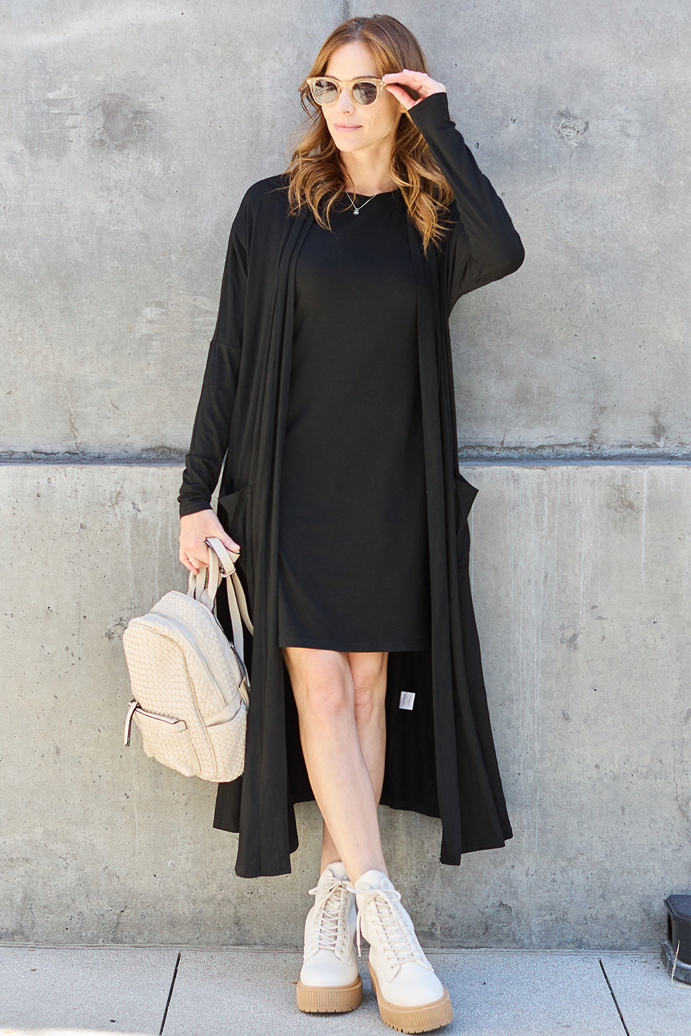 Basic Bae Full Size Open Front Long Sleeve Cover Up Luvéillé