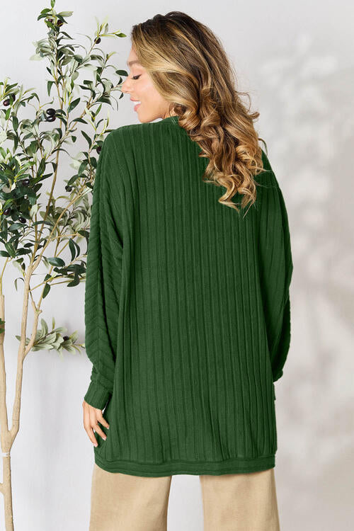 Basic Bae Full Size Ribbed Cocoon Cardigan Luvéillé