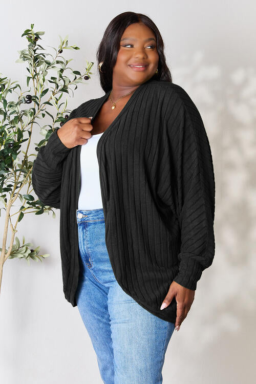 Basic Bae Full Size Ribbed Cocoon Cardigan Luvéillé
