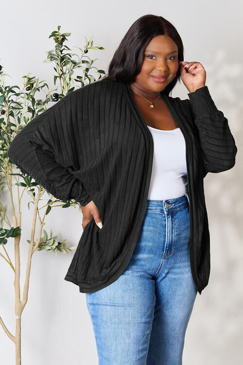 Basic Bae Full Size Ribbed Cocoon Cardigan Luvéillé