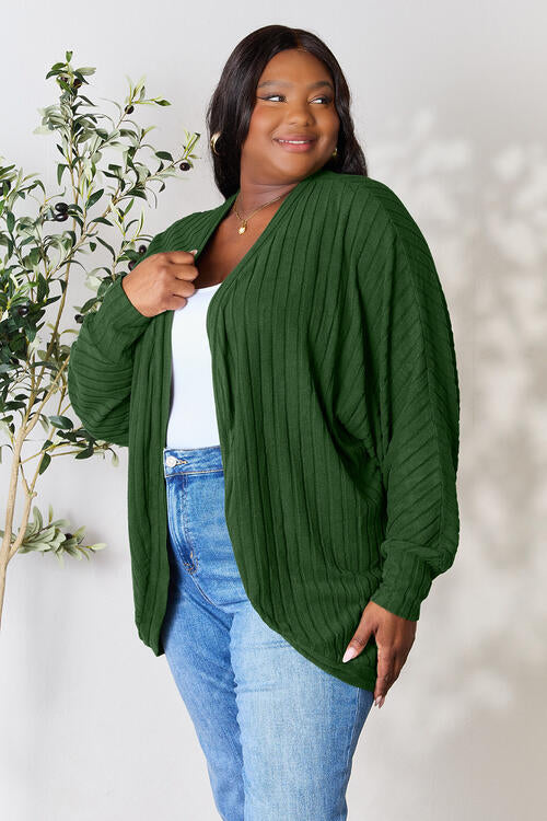 Basic Bae Full Size Ribbed Cocoon Cardigan Luvéillé