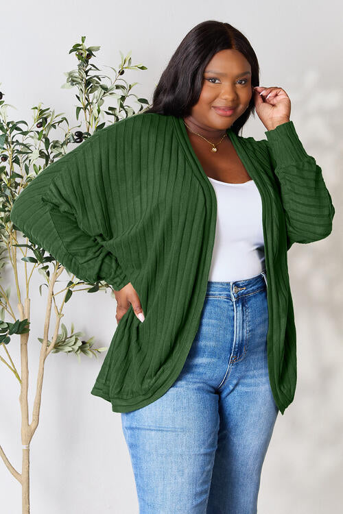 Basic Bae Full Size Ribbed Cocoon Cardigan Luvéillé
