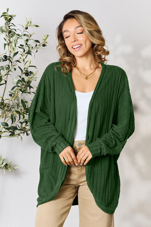 Basic Bae Full Size Ribbed Cocoon Cardigan Luvéillé