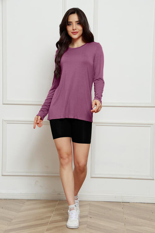 Basic Bae Full Size Round Neck Long Sleeve Top Luvéillé