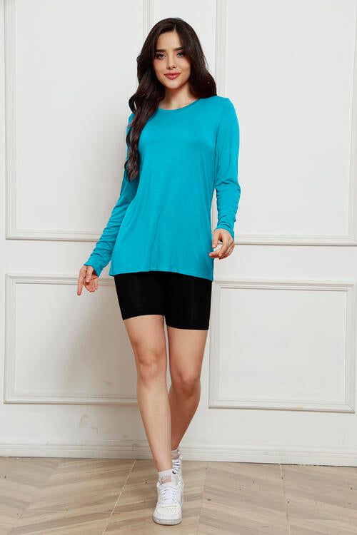 Basic Bae Full Size Round Neck Long Sleeve Top Luvéillé