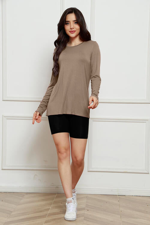 Basic Bae Full Size Round Neck Long Sleeve Top Luvéillé