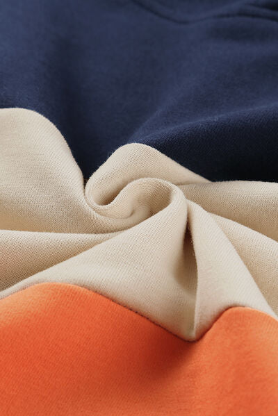Color Block Dropped Shoulder Hoodie Luvéillé