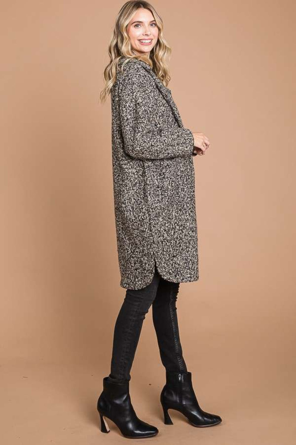 Culture Code Full Size Lapel Collar Double Breast Teddy Coat Luvéillé