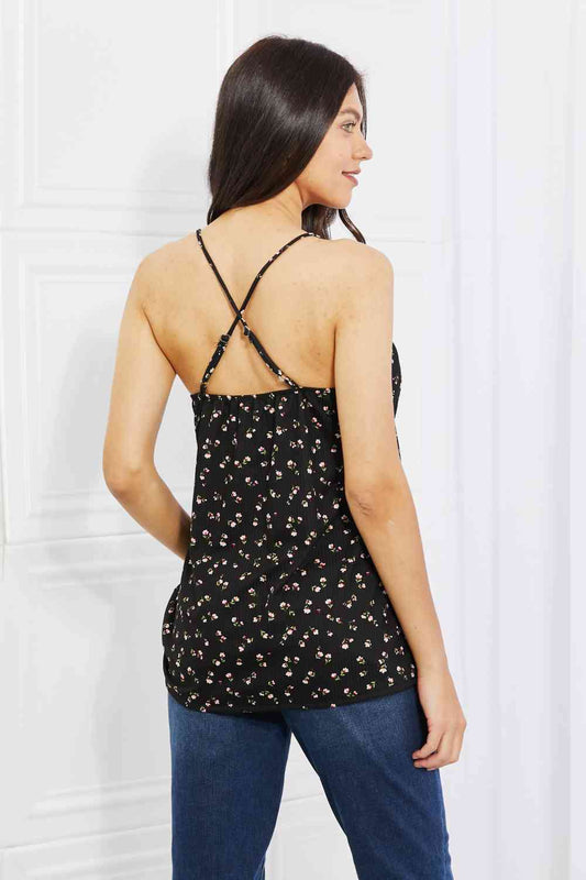 Culture Code Full Size Taste of Spring Ruffle Sleeveless Top in Black Luvéillé