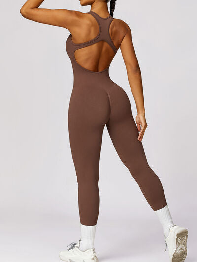 Cutout Racerback Active Jumpsuit Luvéillé