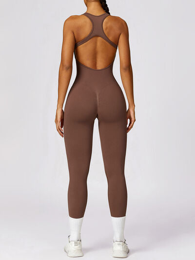 Cutout Racerback Active Jumpsuit Luvéillé