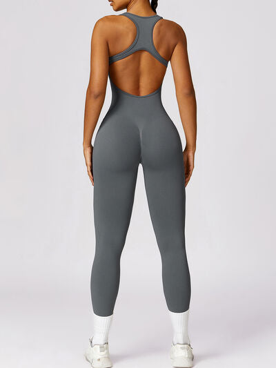 Cutout Racerback Active Jumpsuit Luvéillé