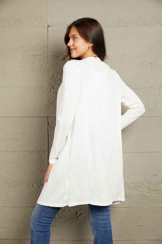 Double Take Button Down Long Sleeve Longline Cardigan Luvéillé