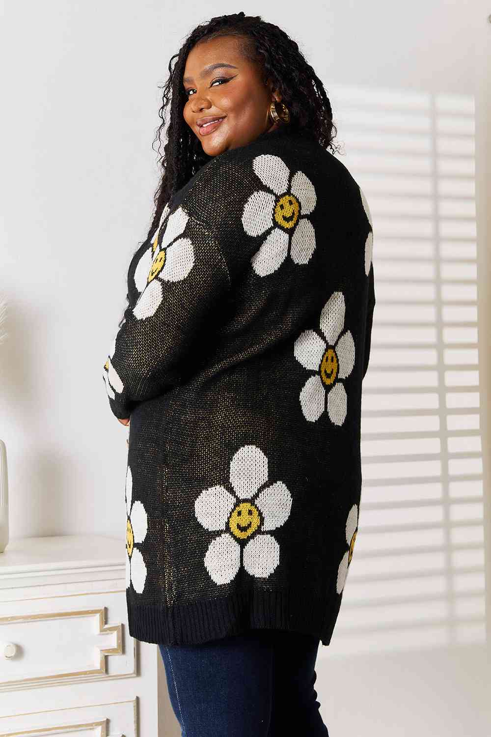 Double Take Floral Button Down Longline Cardigan Luvéillé