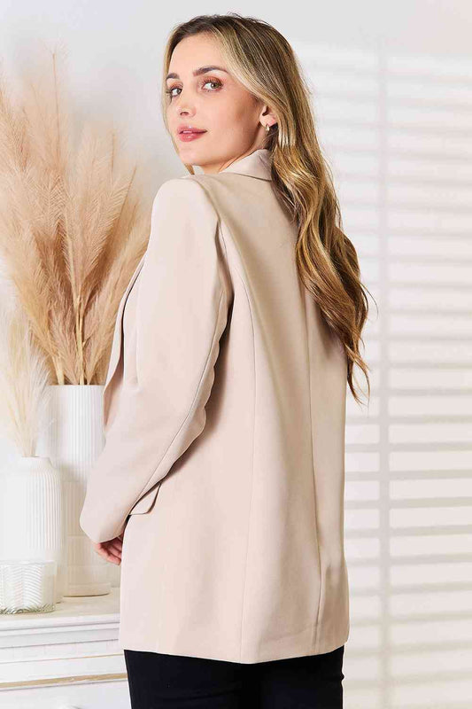 Double Take Shawl Collar Long Sleeve Blazer Luvéillé