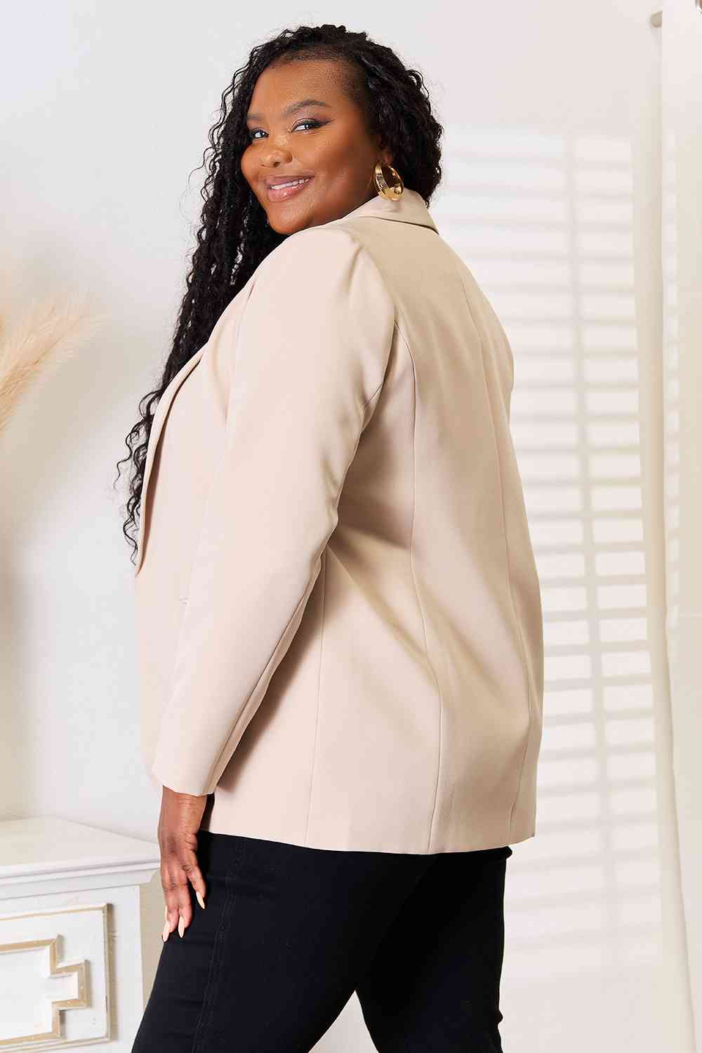 Double Take Shawl Collar Long Sleeve Blazer Luvéillé