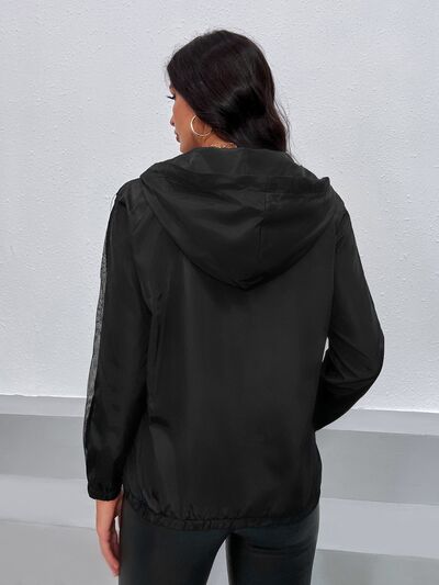 Drawstring Half Zip Long Sleeve Hoodie Luvéillé