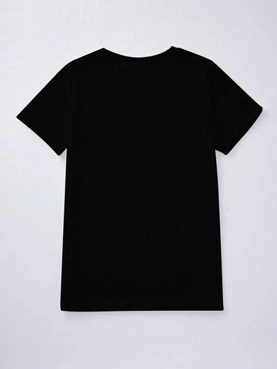Heart Round Neck Short Sleeve T-Shirt Luvéillé