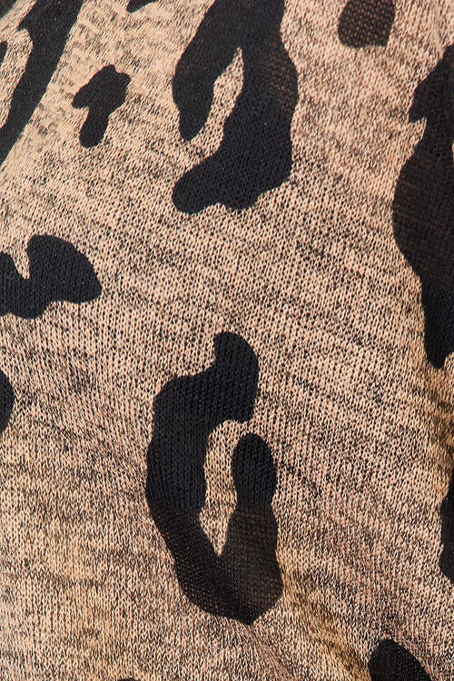 Hopely Full Size Leopard V-Neck Long Sleeve T-Shirt Luvéillé