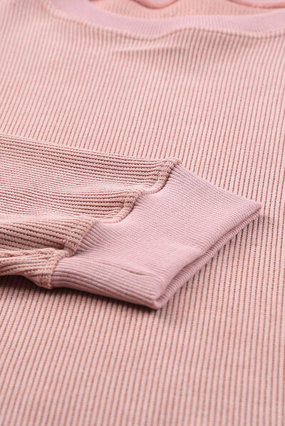 LOVE Round Neck Dropped Shoulder Sweatshirt Luvéillé